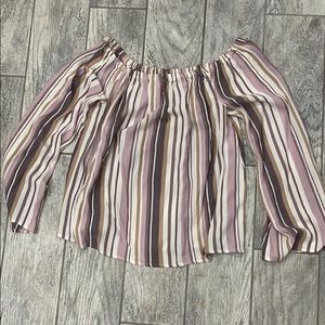 Striped blouse bell sleeve